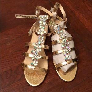 Strappy jeweled sandals